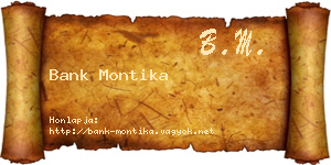 Bank Montika névjegykártya